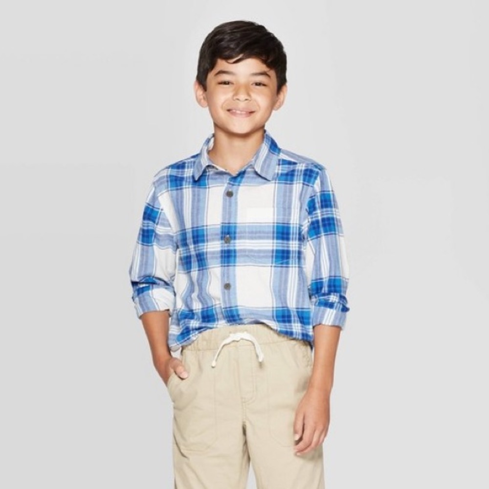 Long Sleeve Button Down Shirt XS S L 4 5 6 7 12 14